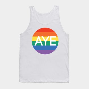 AYE, Scottish Independence Pride Flag Coloured Circle Design Tank Top